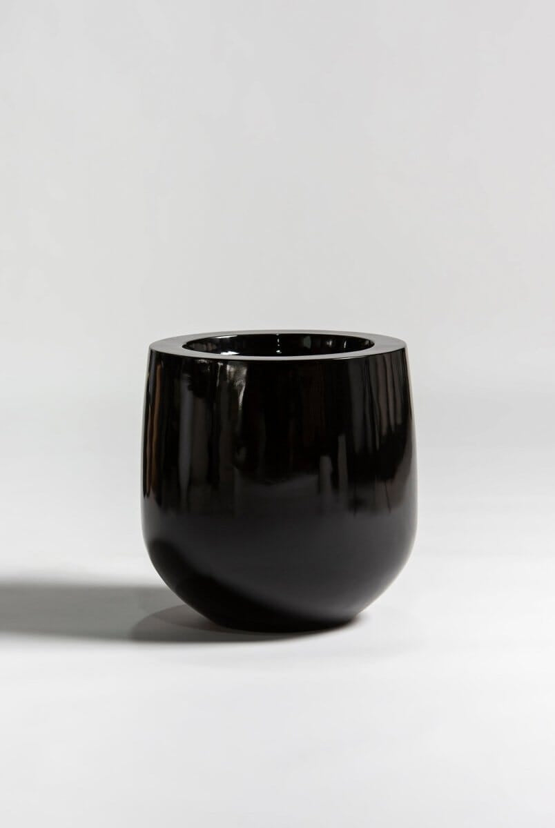 Urban Orb Fiber Glass Pot (4 Colors)Black