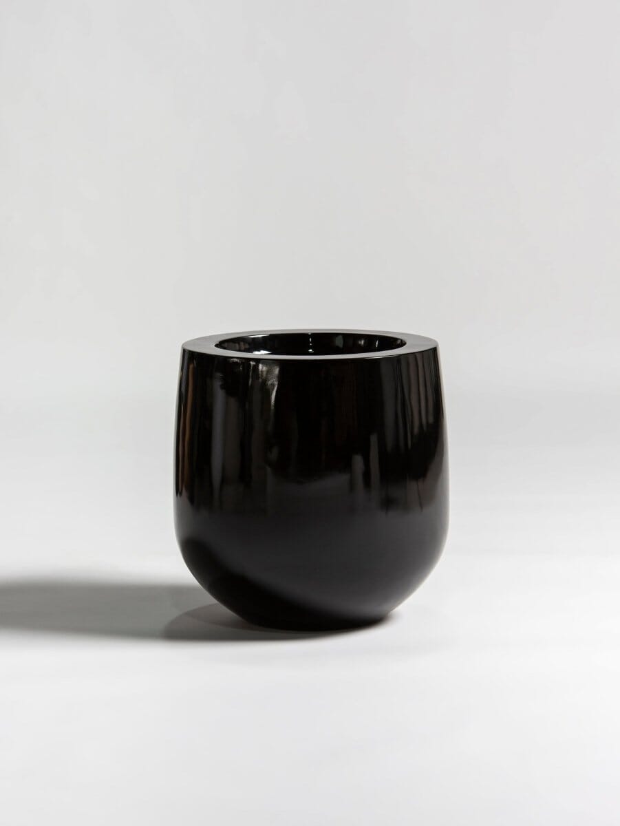Urban Orb Fiber Glass Pot (4 Colors)Black