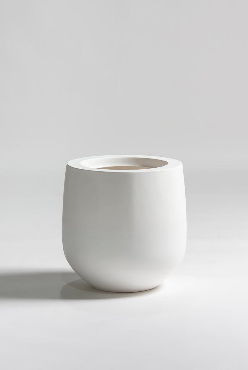 Urban Orb Fiber Glass Pot (4 Colors)White