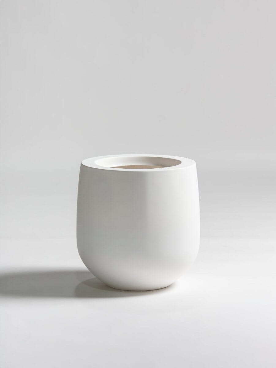 Urban Orb Fiber Glass Pot (4 Colors)White