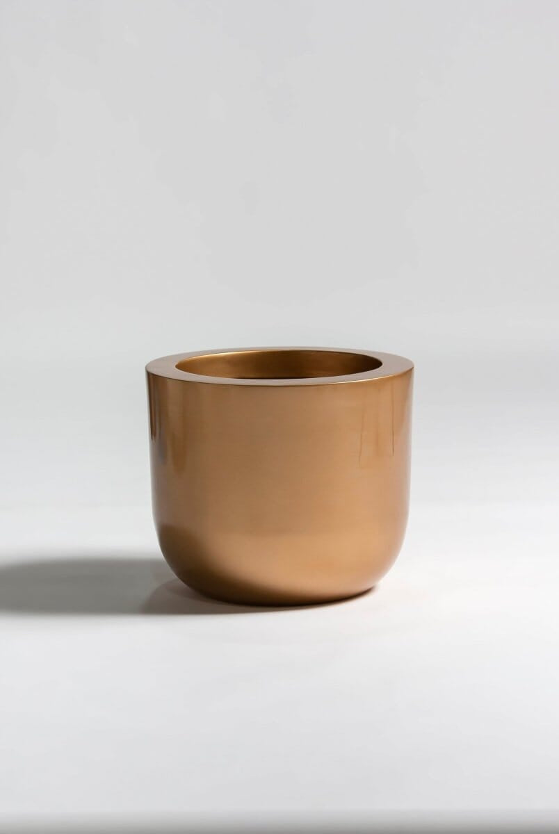 Urban Round Fiber Glass Pot (6 Colors)Metallic Gold