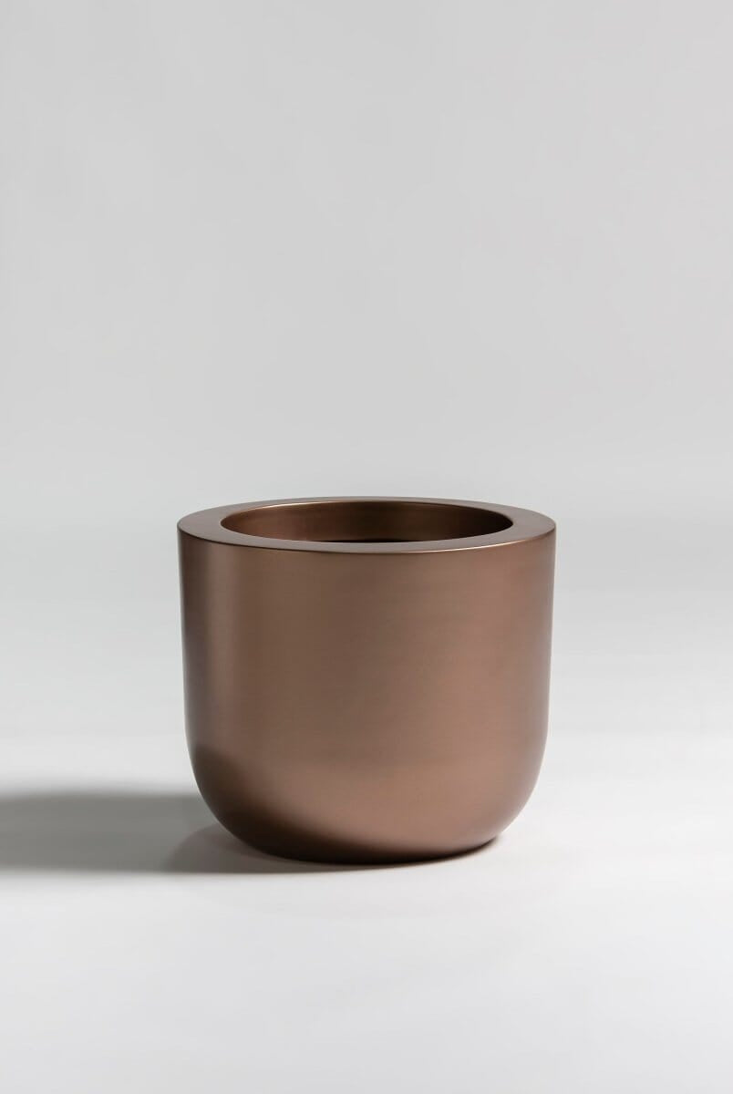 Urban Round Fiber Glass Pot (6 Colors)Metallic Bronze