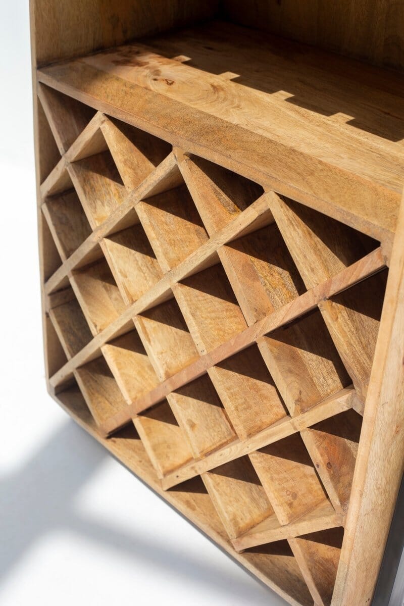 Moira Standing Mango Wood Bar Cabinet