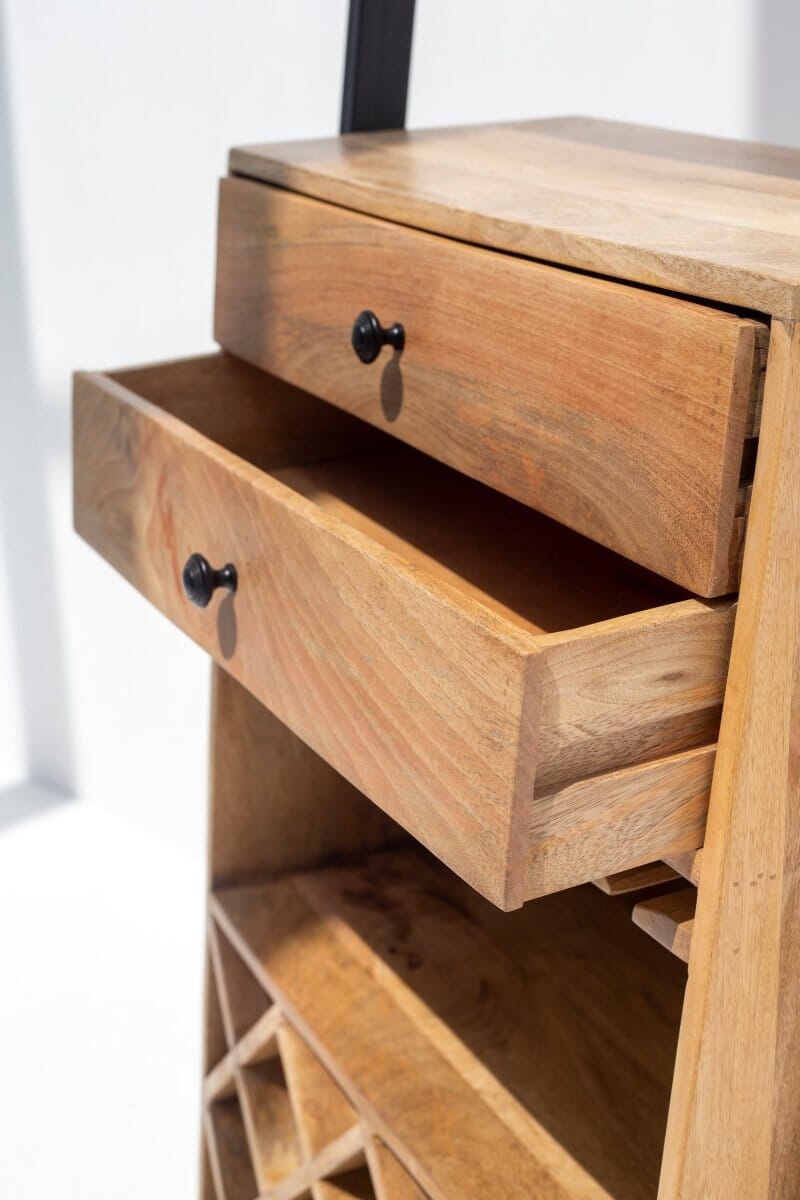 Moira Standing Mango Wood Bar Cabinet