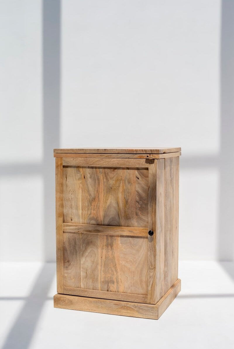 Tova Folding Mango Wood Bar Cabinet