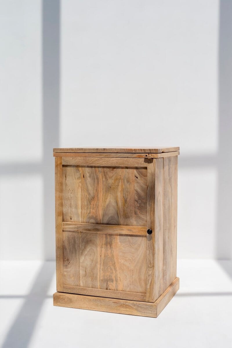 Tova Folding Mango Wood Bar Cabinet