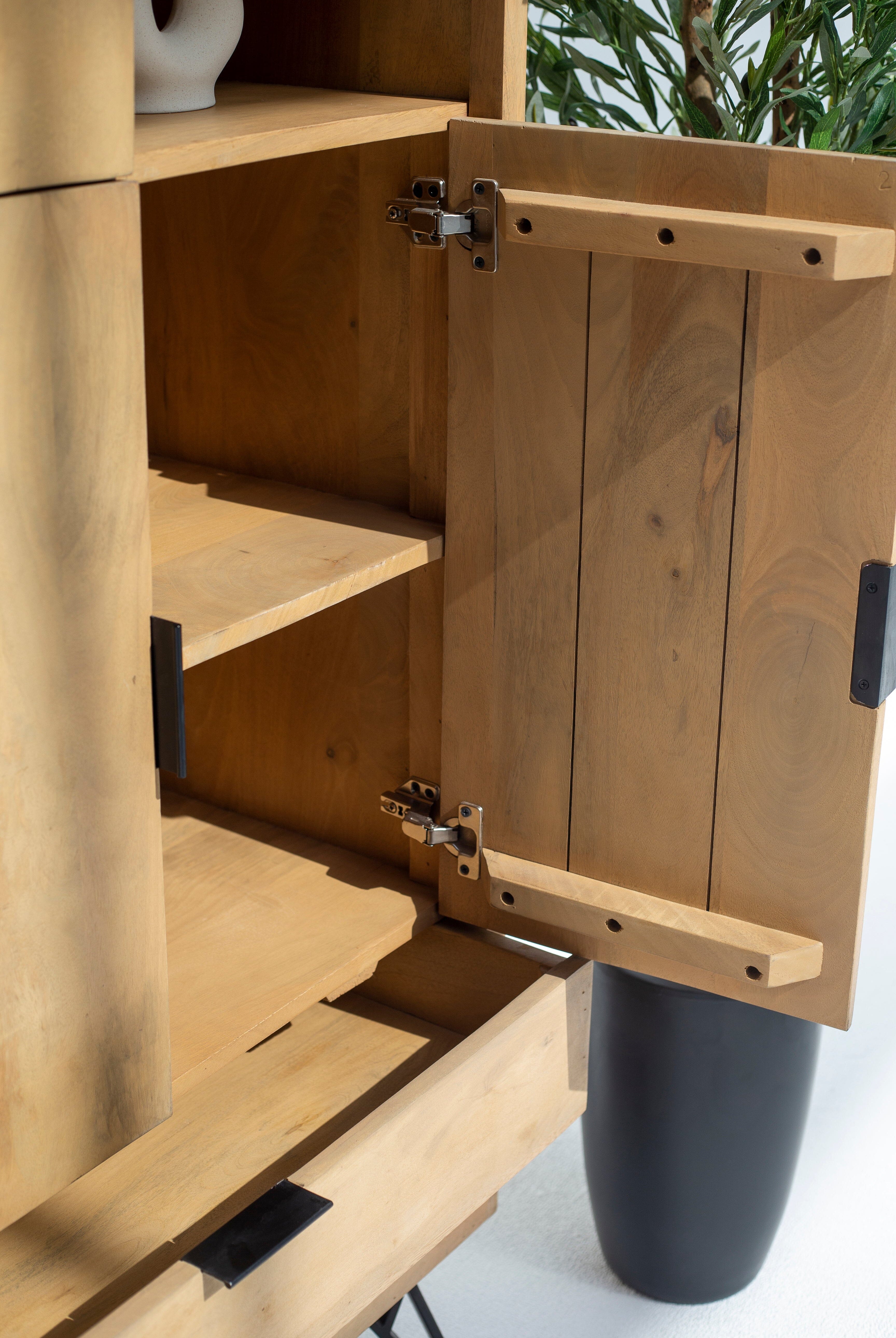 Diane Wooden Cabinet with Mini Display Shelves ART