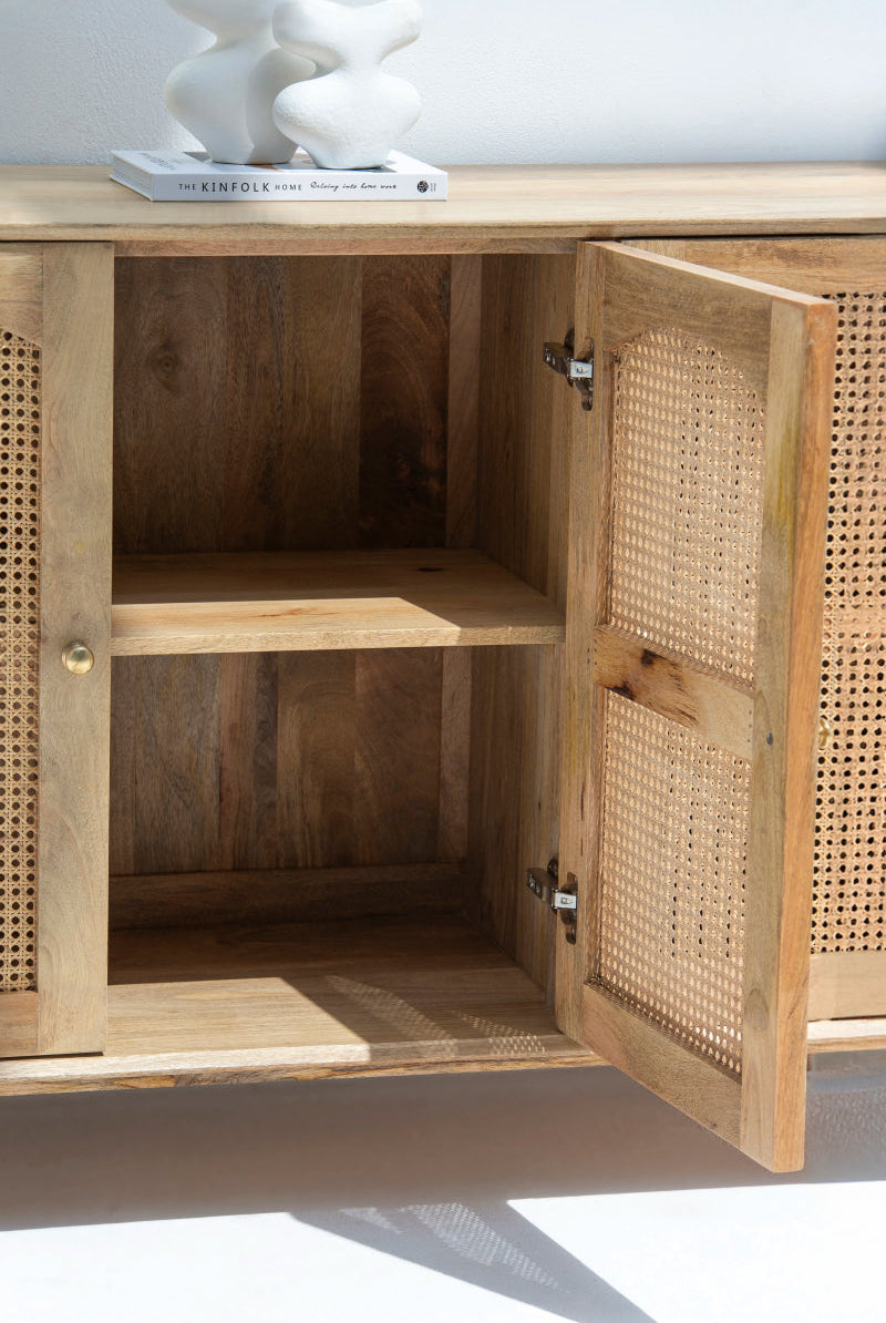 Hans 3 Doors Rattan Sideboard