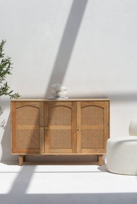 Hans 3 Doors Rattan Sideboard