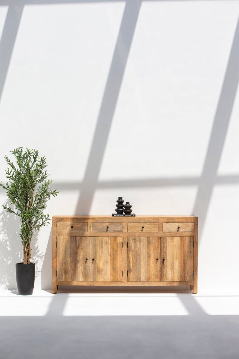 Ziyah Wooden Slat Door Sideboard