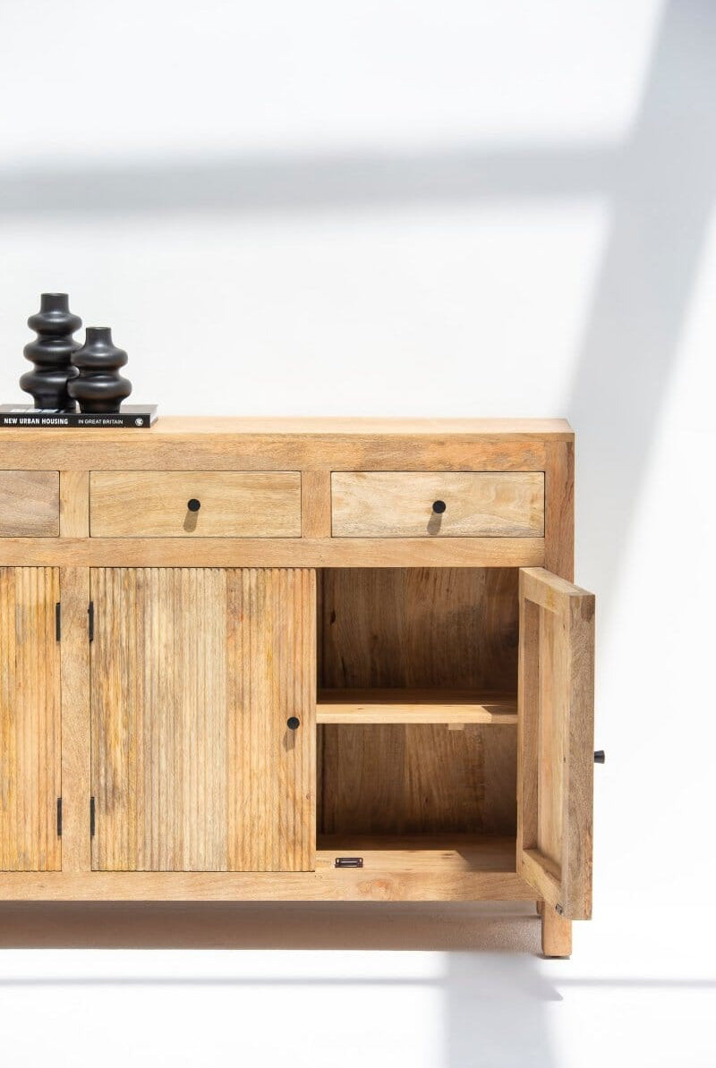 Ziyah Wooden Slat Door Sideboard Buffets & Sideboards
