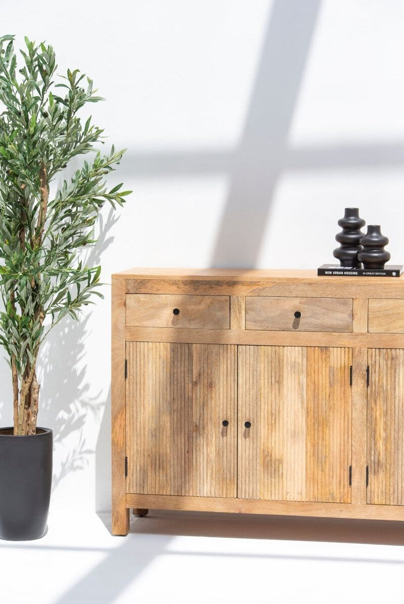 Ziyah Wooden Slat Door Sideboard Buffets & Sideboards