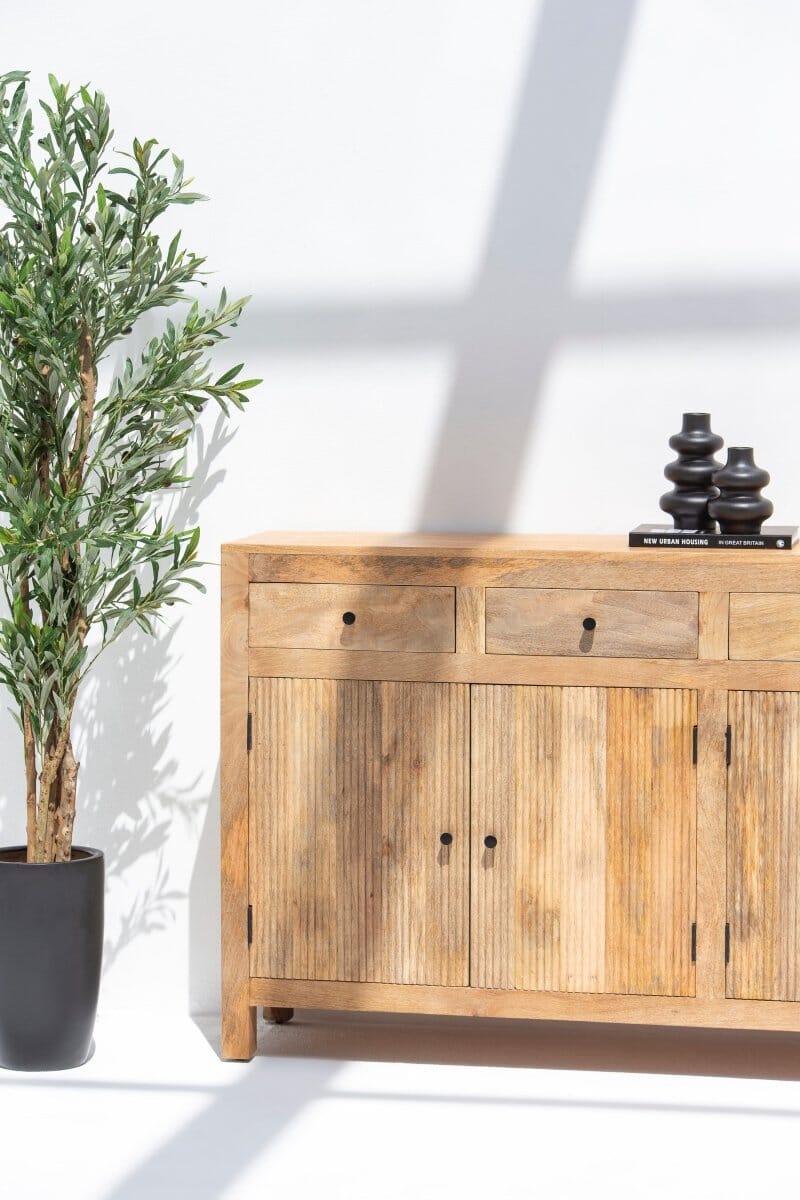 Ziyah Wooden Slat Door Sideboard Buffets & Sideboards