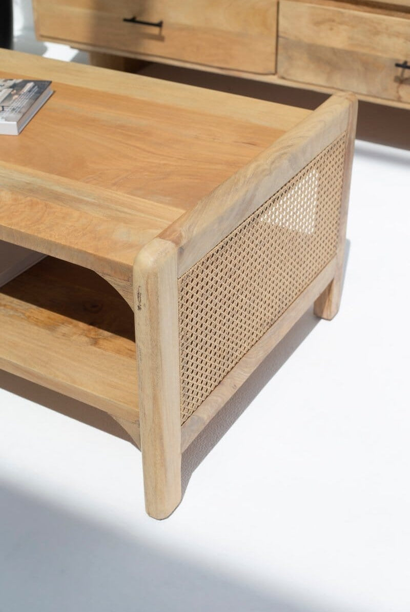 Winona Rattan Wood Coffee Table