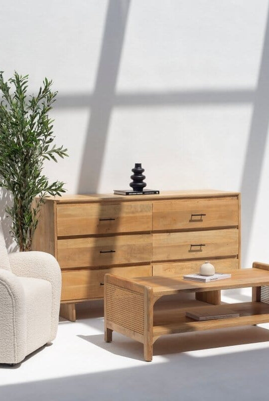 Winona Rattan Wood Coffee Table