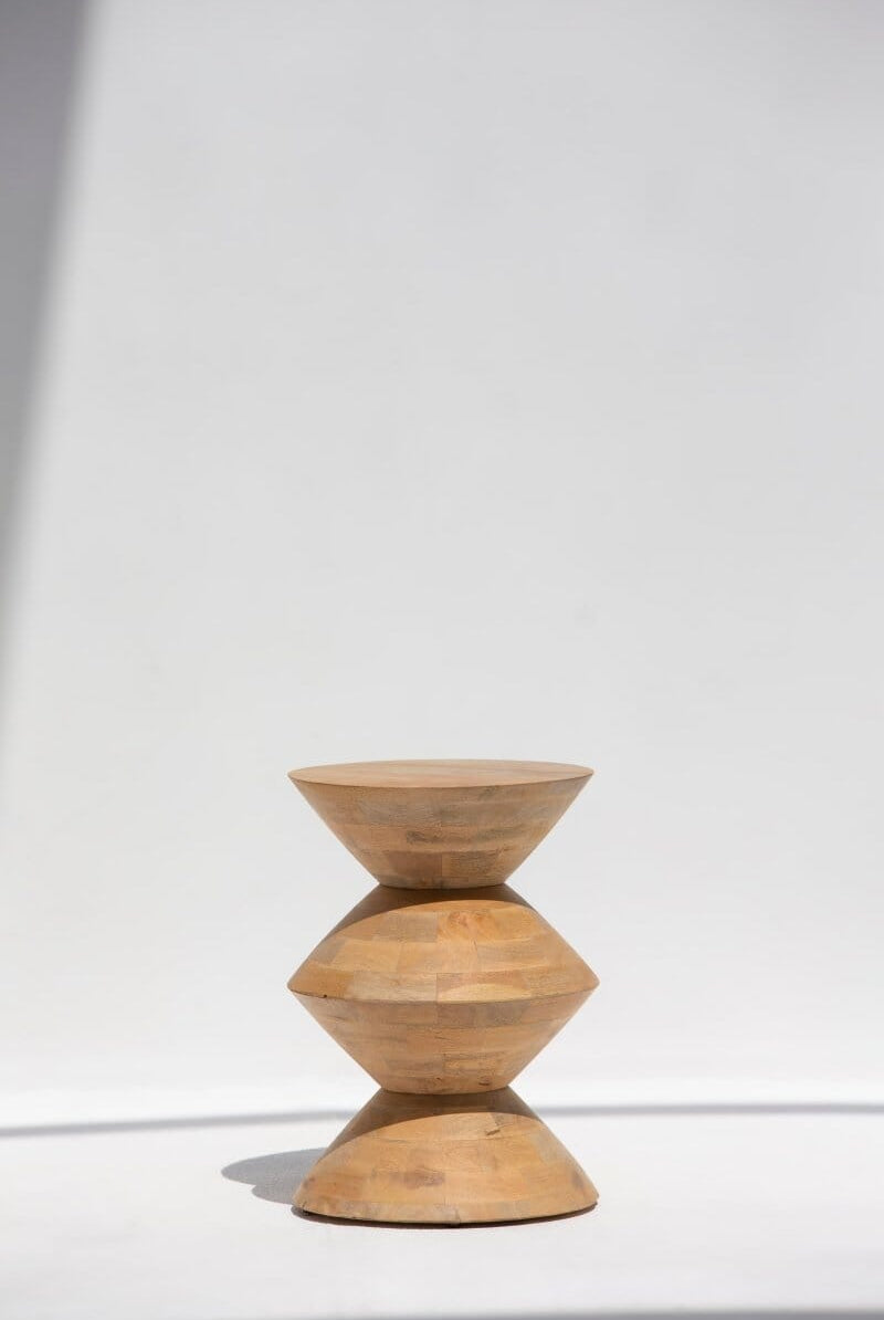 Sage Wooden Side Table (2 Sizes) Small: 35CM Diter x 40CM Height