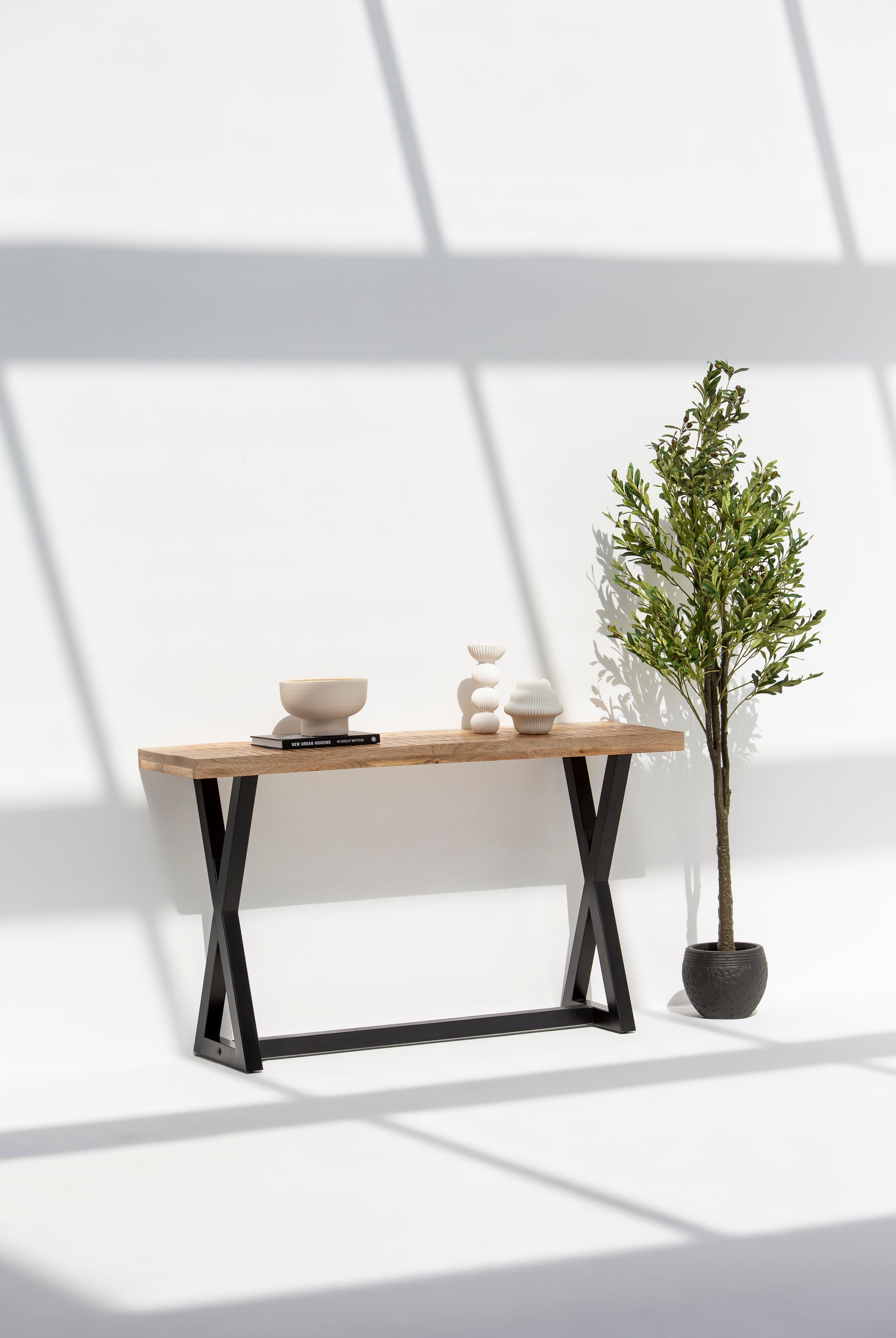 Wooden X Legs Console