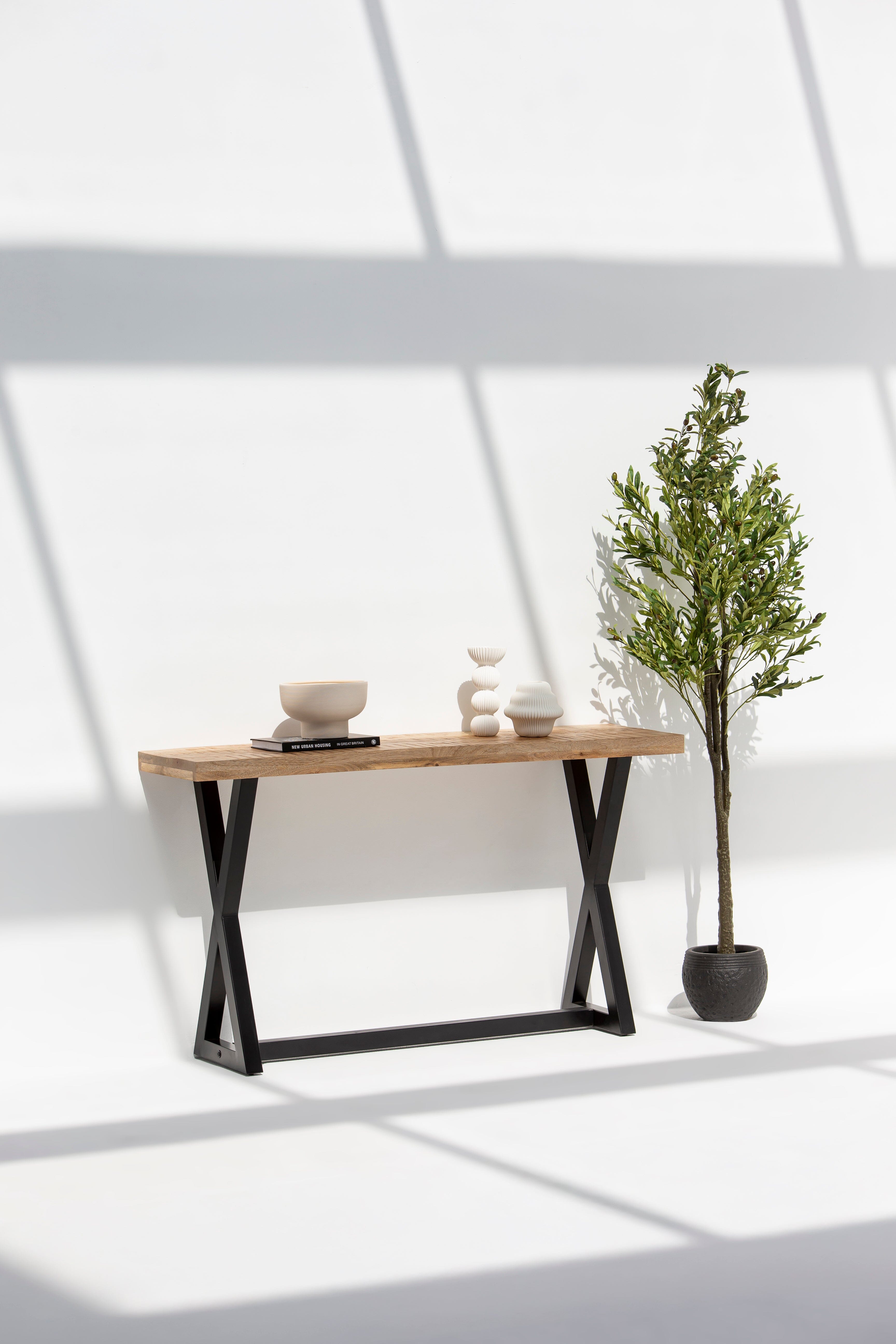 Wooden X Legs Console