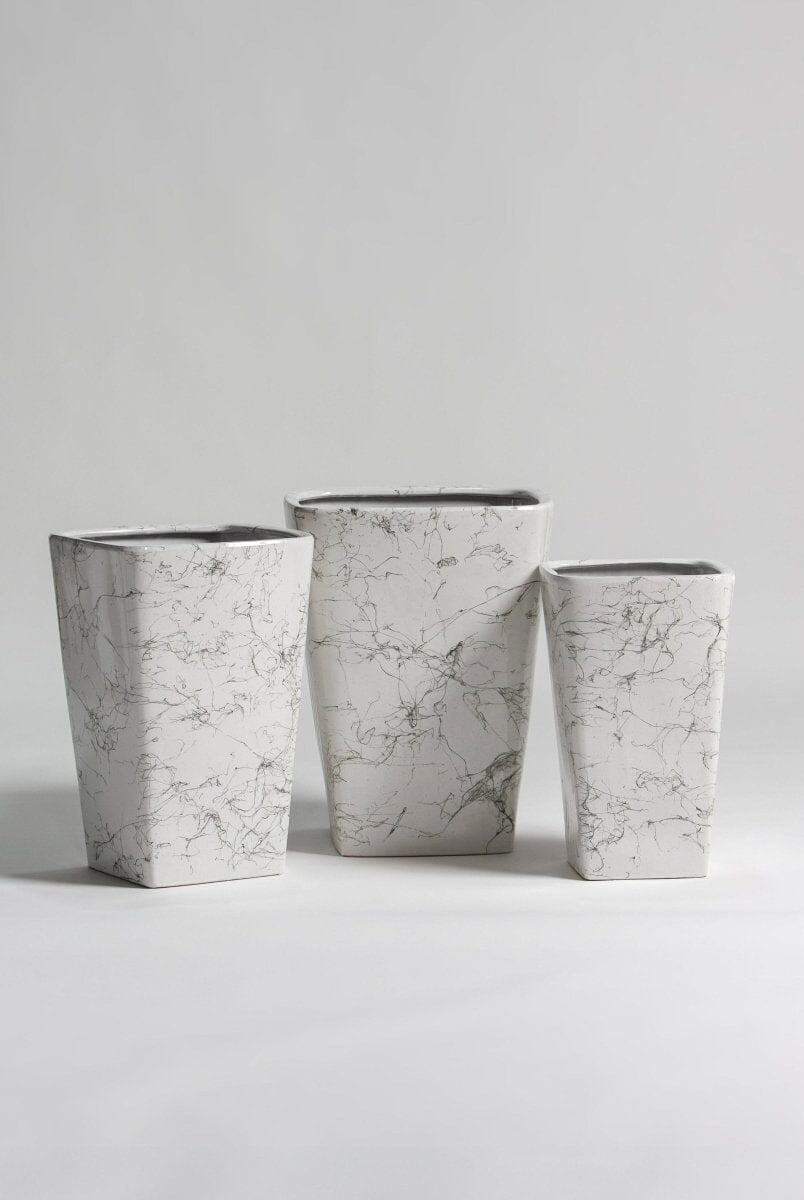 Marble Mist Square Ceramic Pot