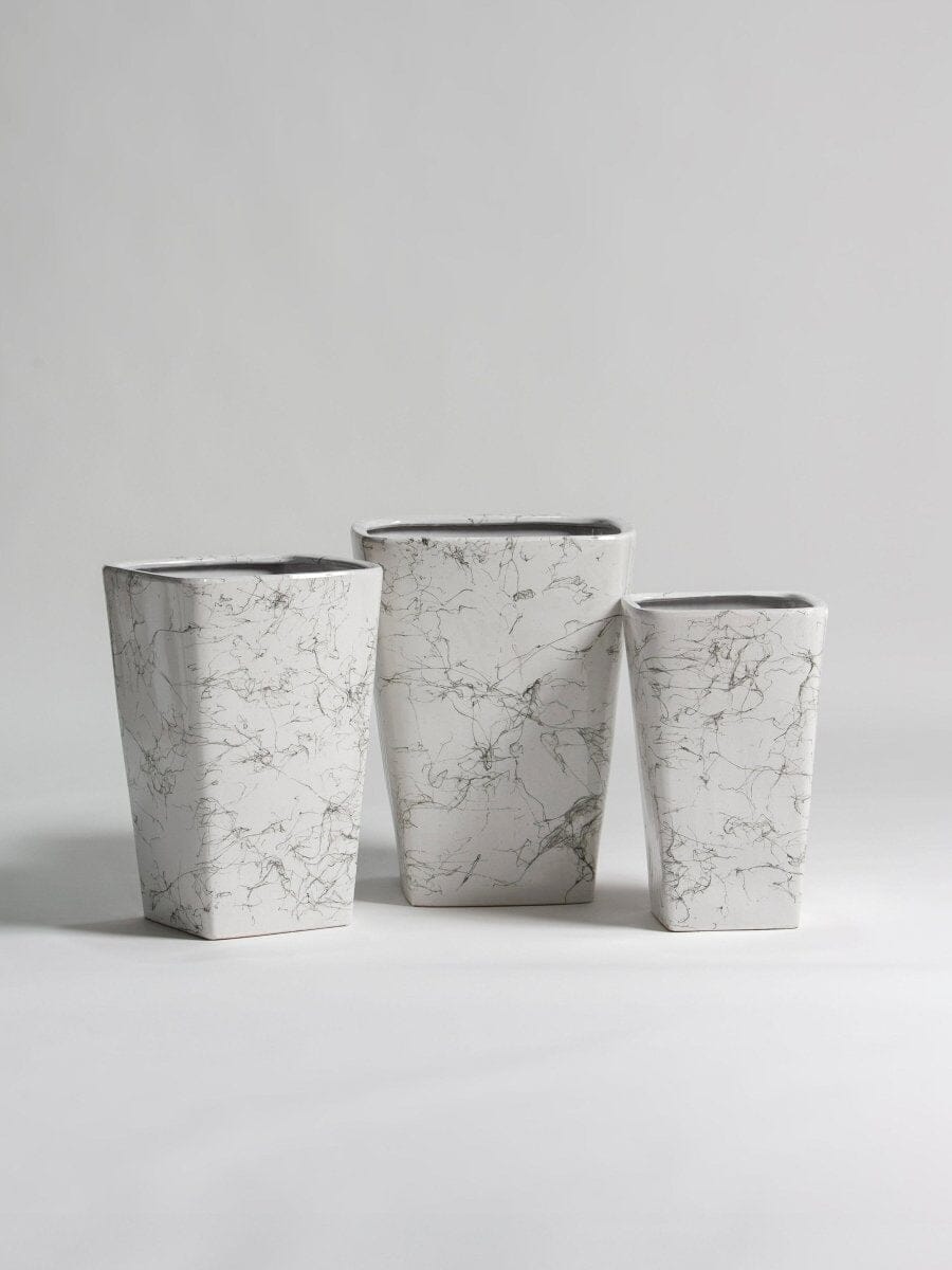 Marble Mist Square Ceramic Pot