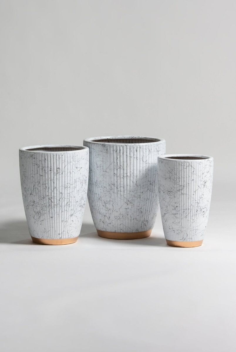 Gilded Groove Ceramic Pot