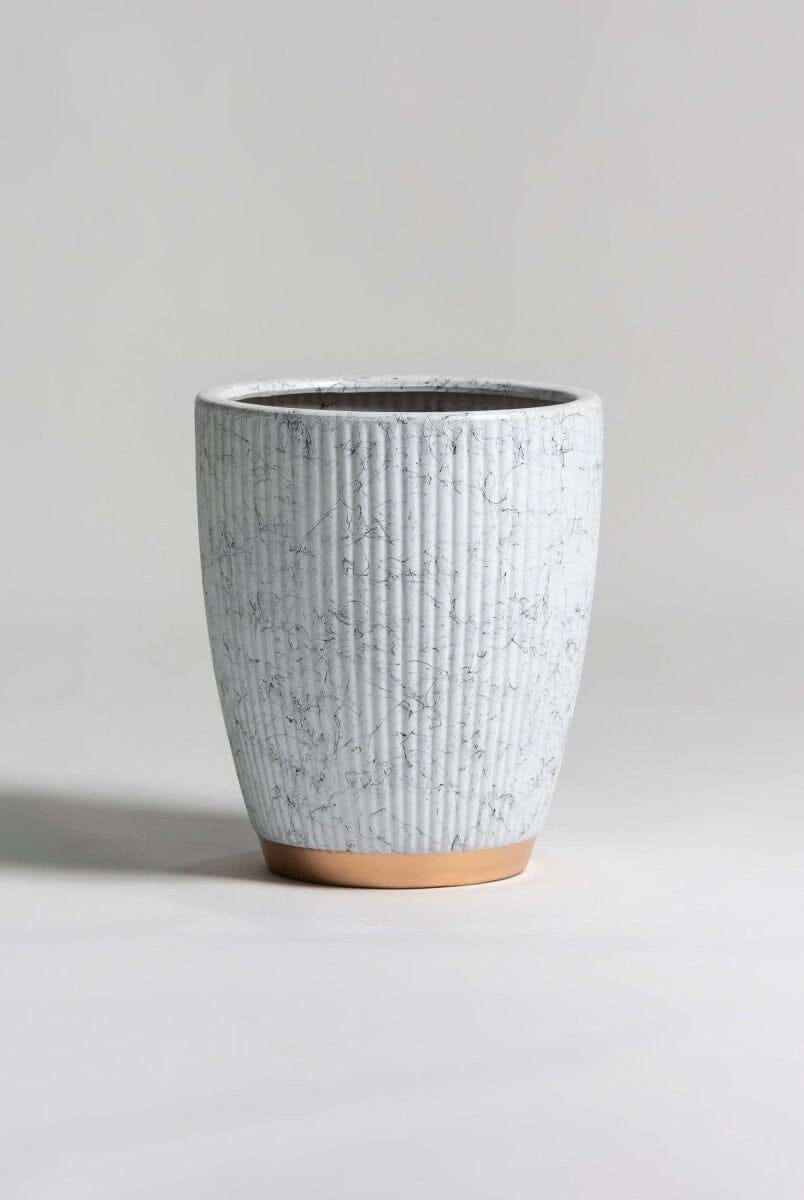 Gilded Groove Ceramic Pot (3 Sizes)