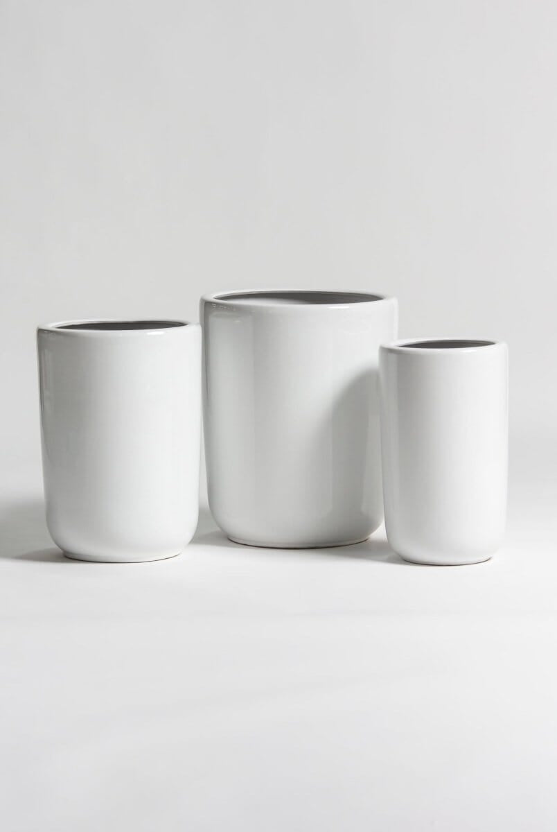 Pure White Glossy Ceramic Pot II