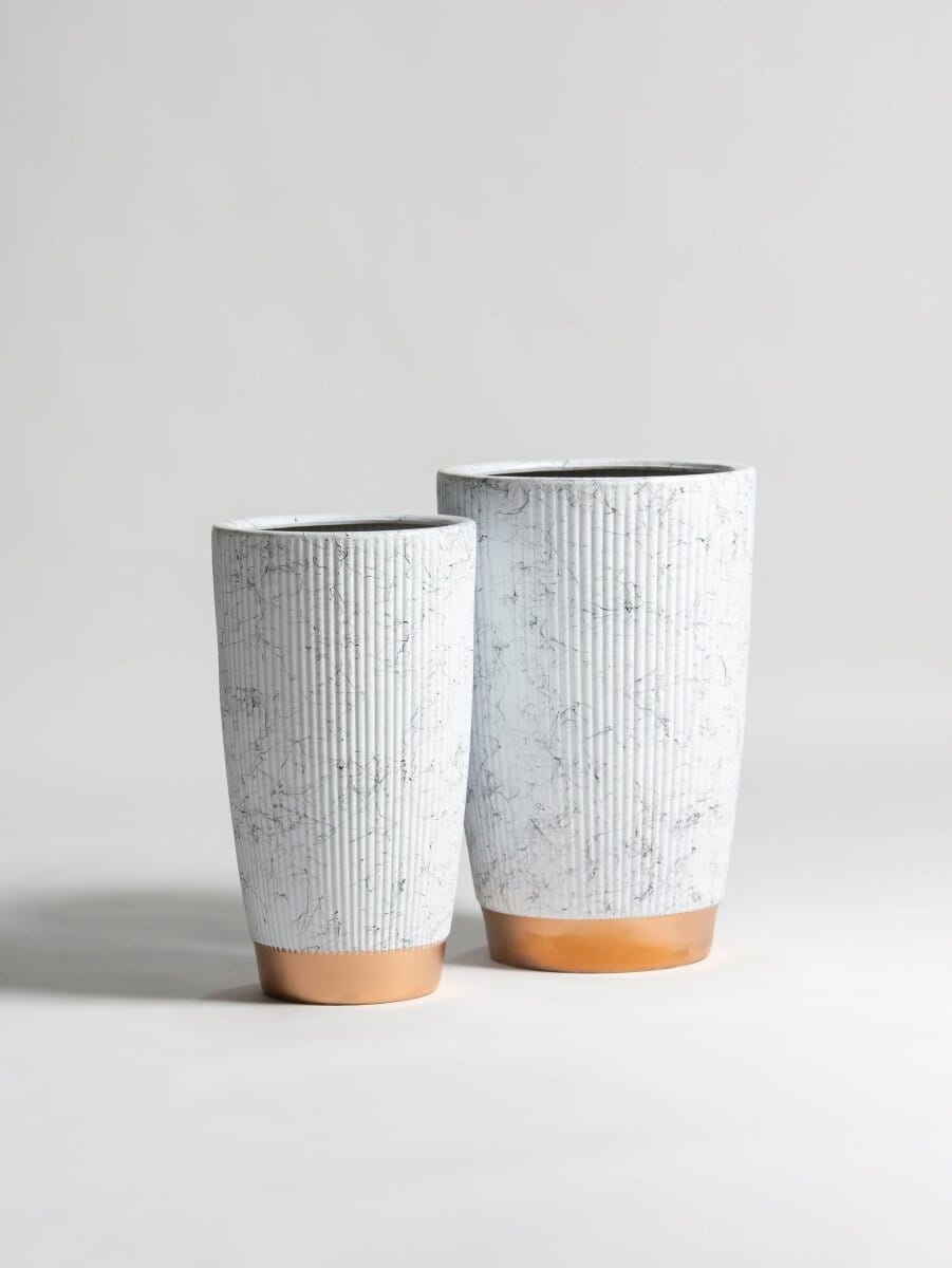 Gilded Groove Ceramic Pot II