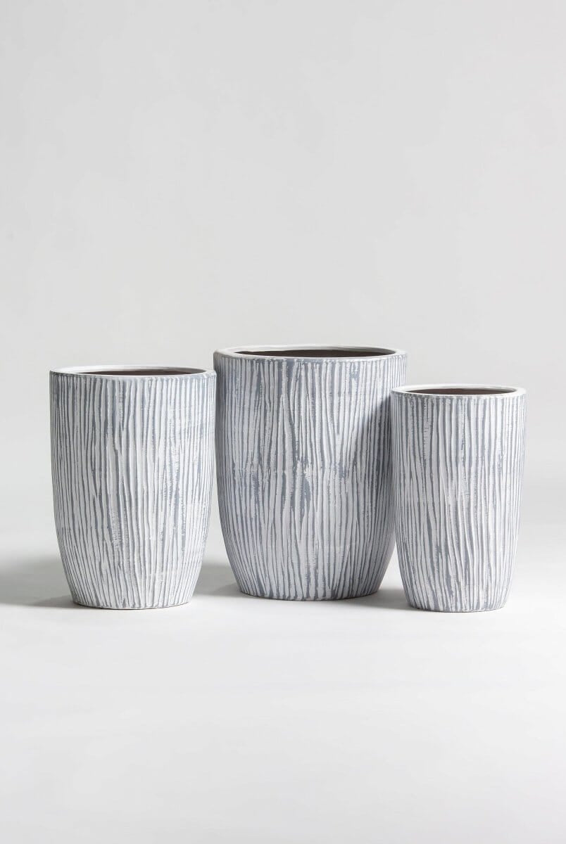 Skyline Stripes Fiber Ceramic Pot