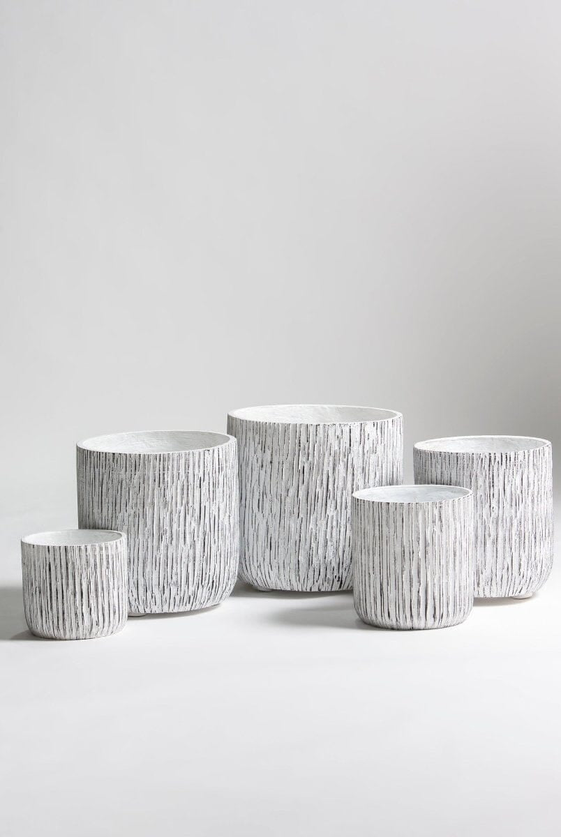 White Timberline Fiber Ceramic Pot