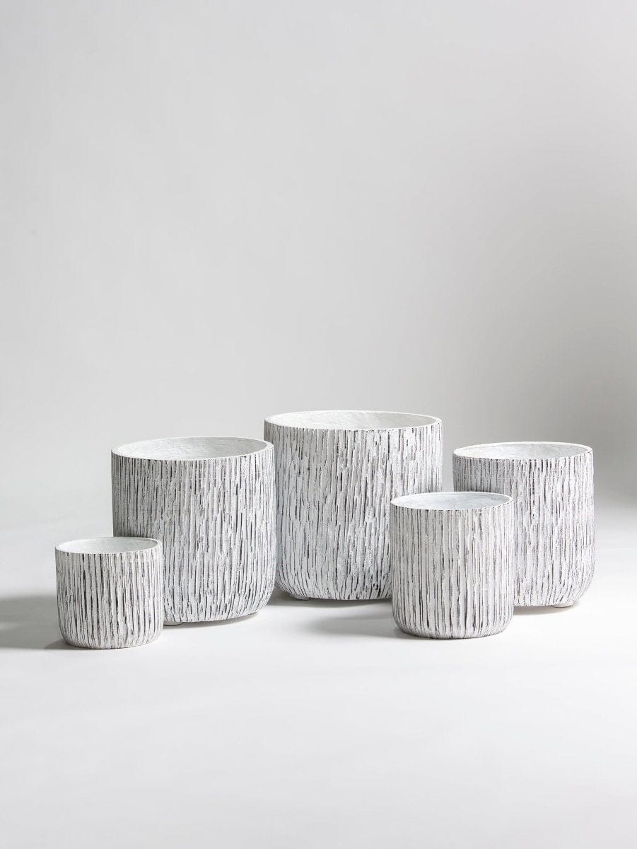 White Timberline Fiber Ceramic Pot