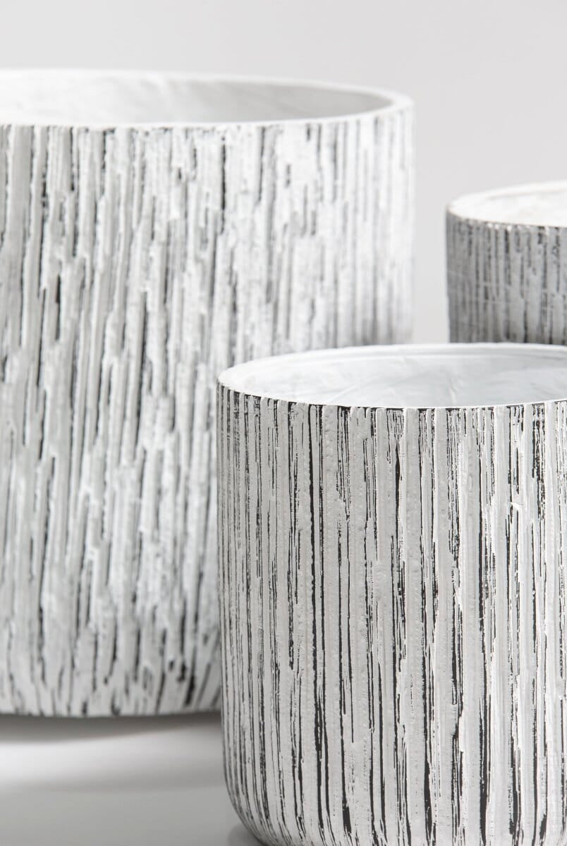 White Timberline Fiber Ceramic Pot (4 Sizes)