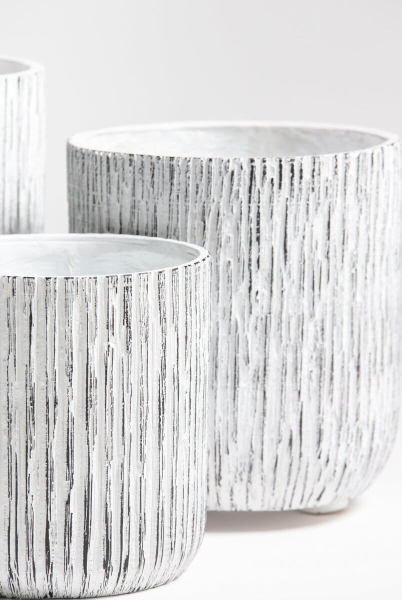 White Timberline Fiber Ceramic Pot (4 Sizes)