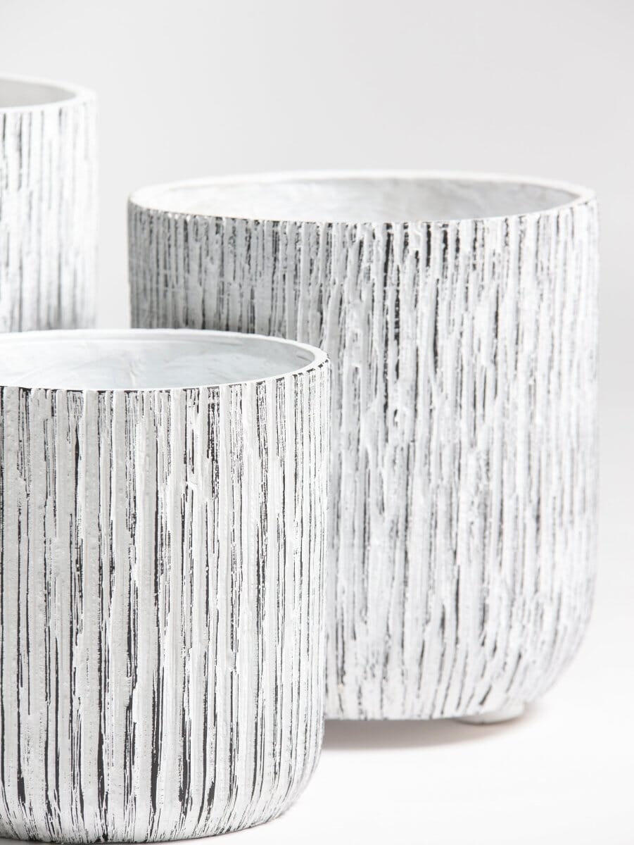 White Timberline Fiber Ceramic Pot (4 Sizes)