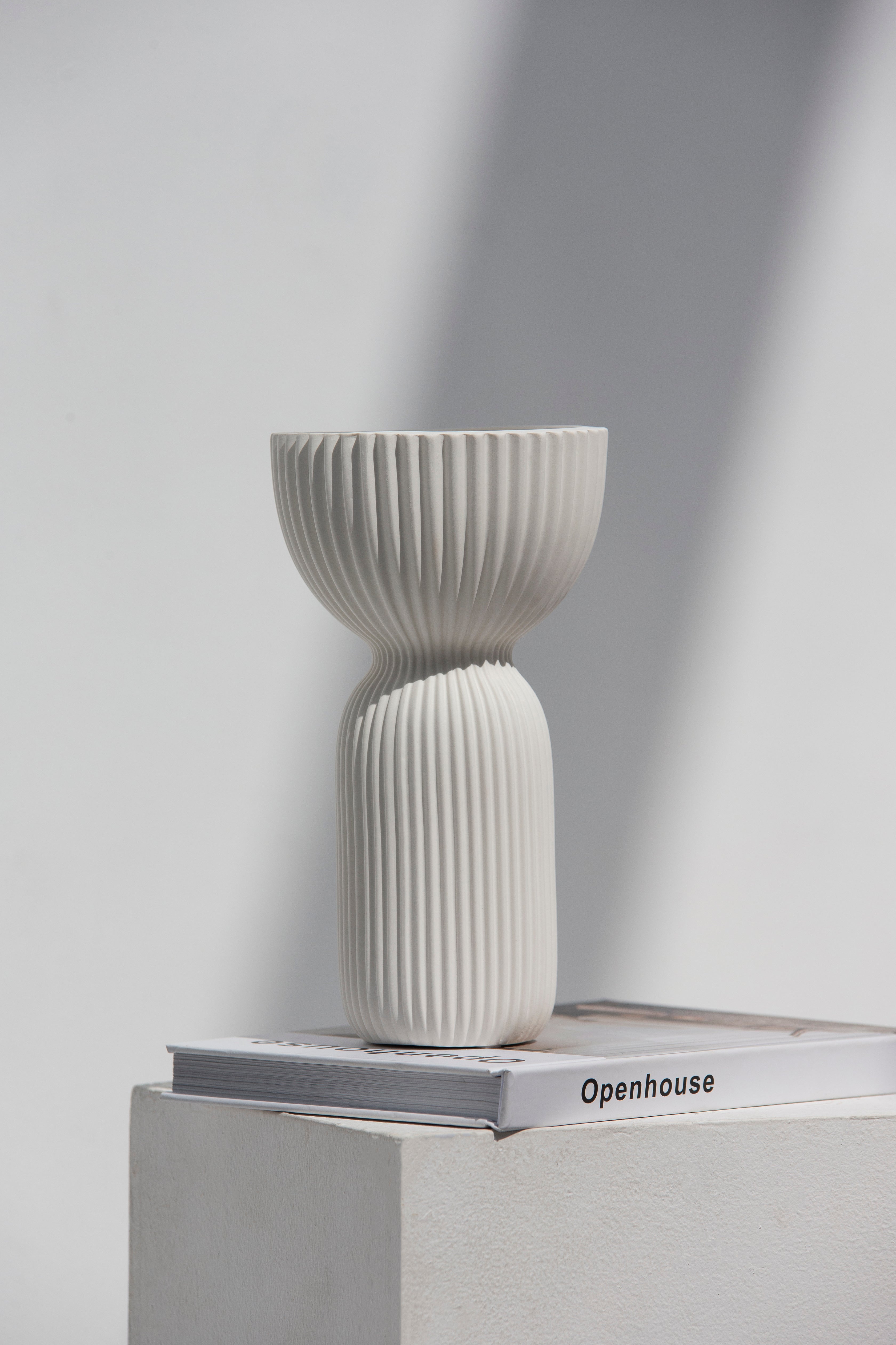 Atria Ribbed Pedestal Vase