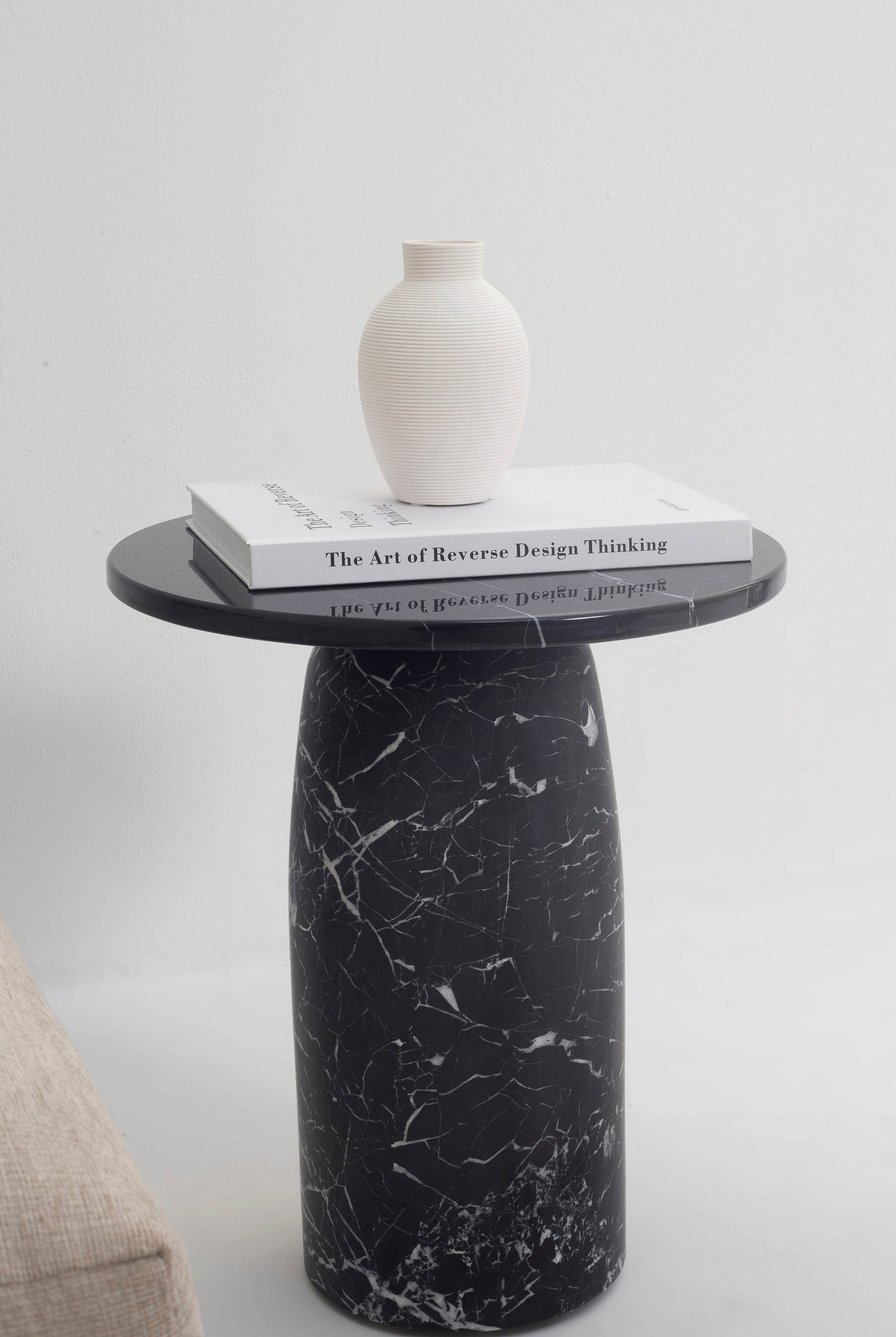 Elior Black Marquina Side Table (2 Sizes)