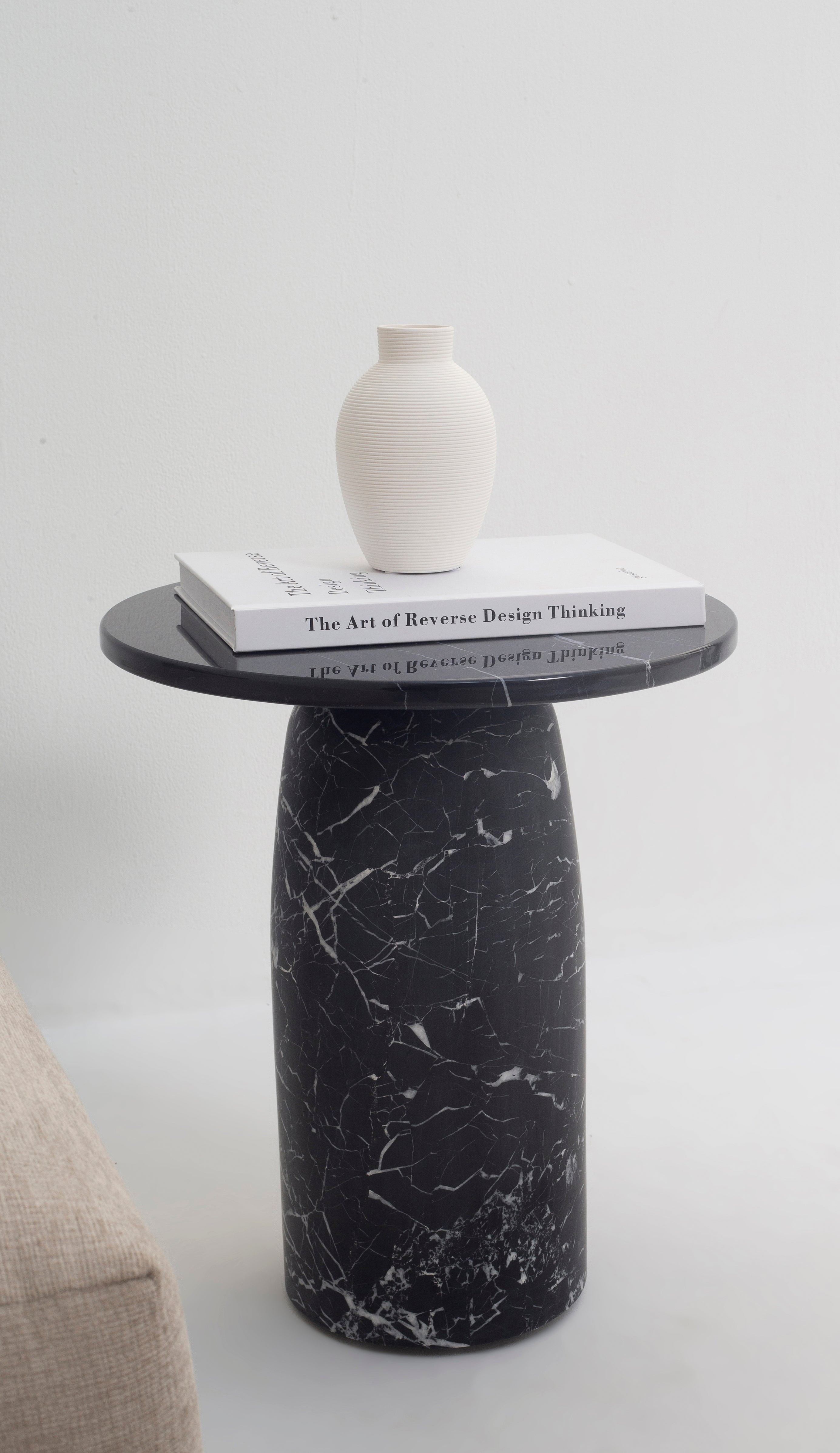 Elior Black Marquina Side Table (2 Sizes)