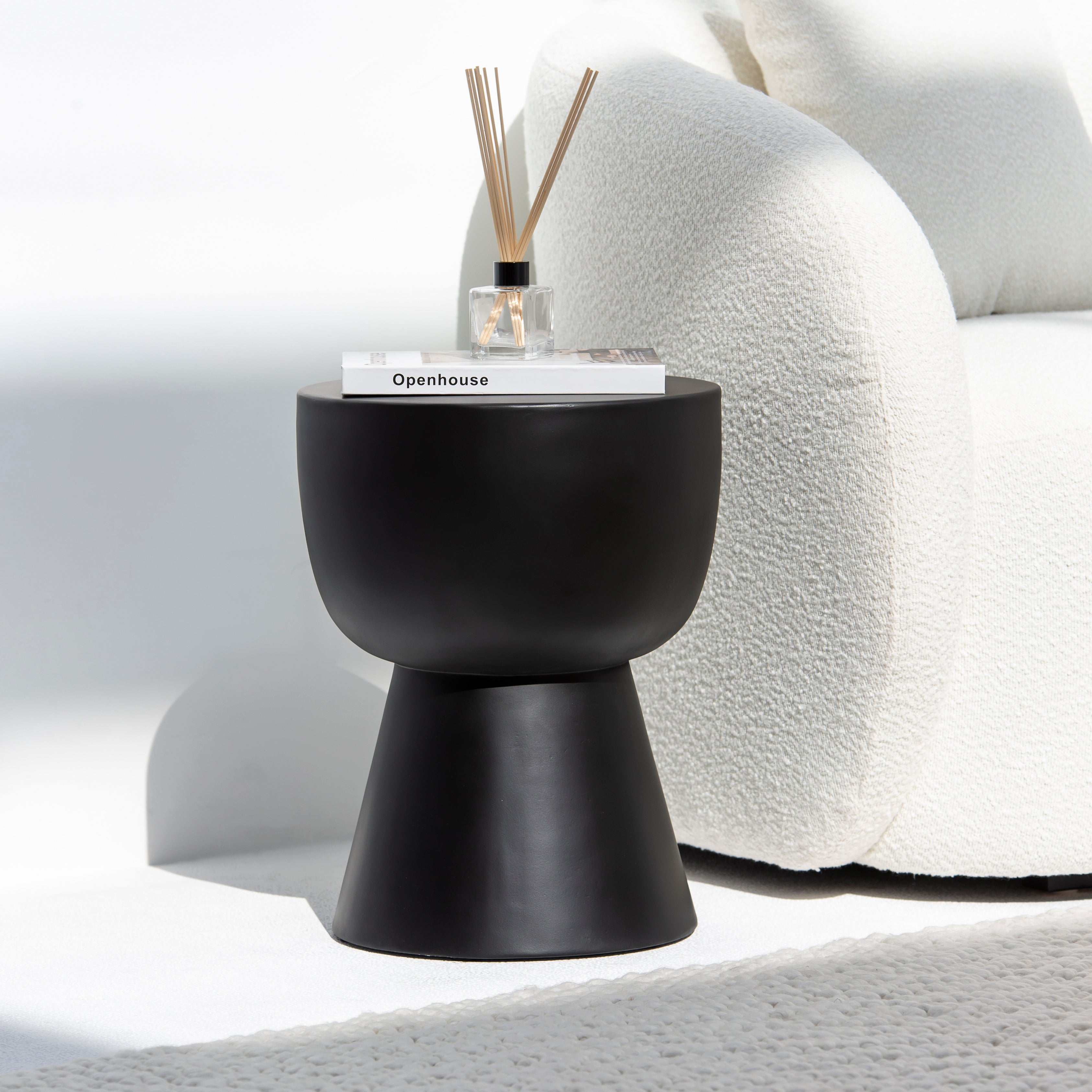 Hilary Black Concrete Side Table