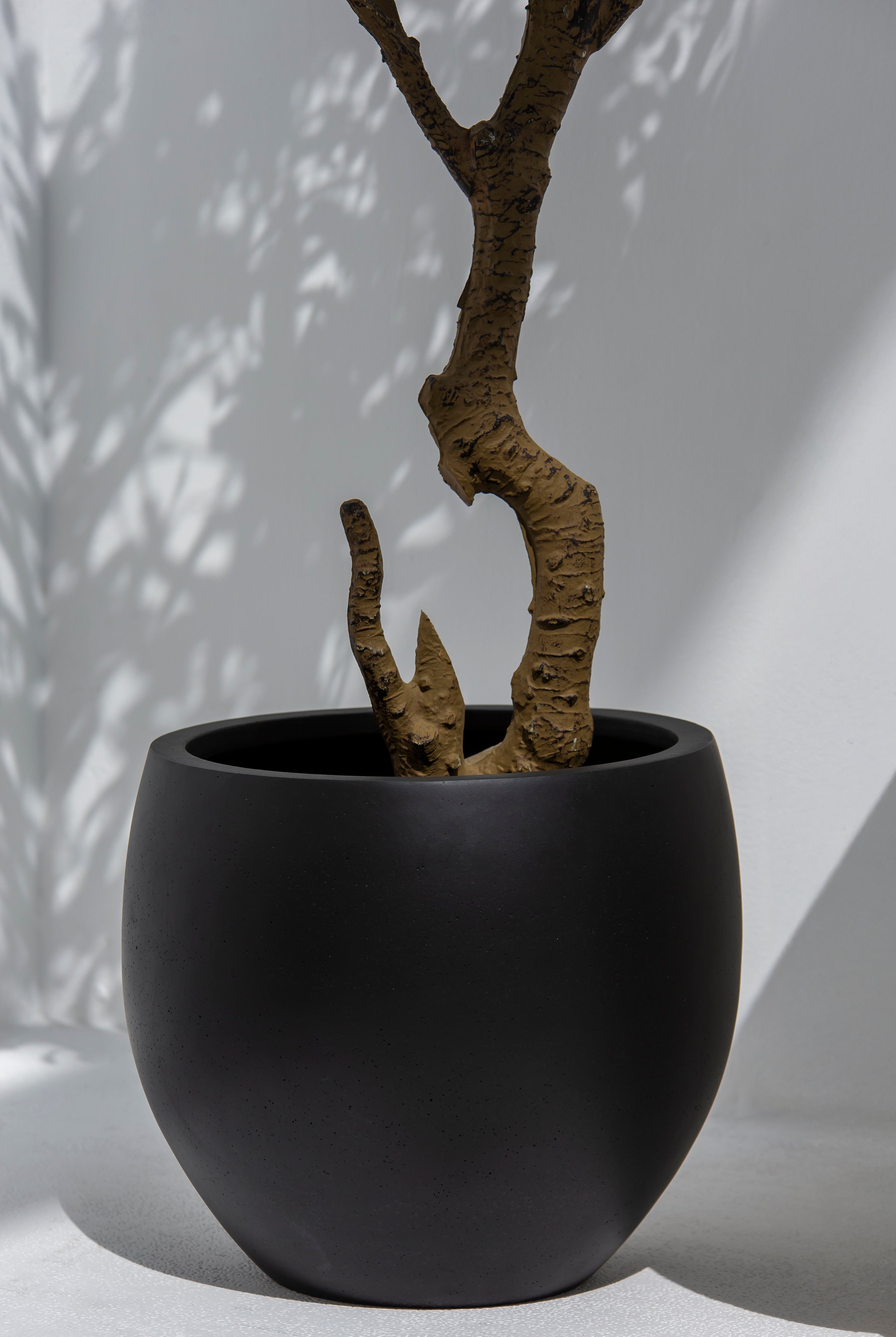 Elva Black Concrete Pot