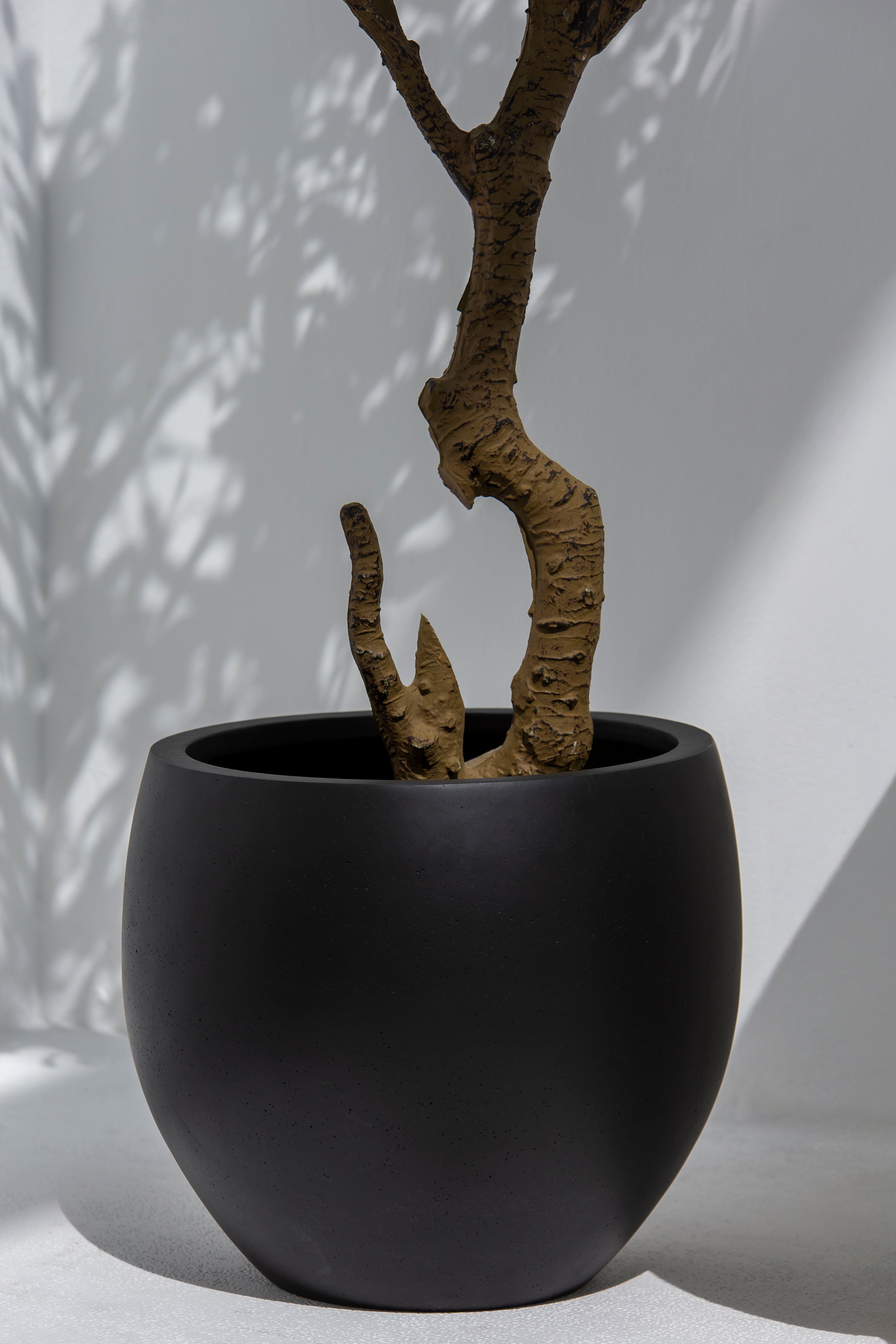 Elva Black Concrete Pot