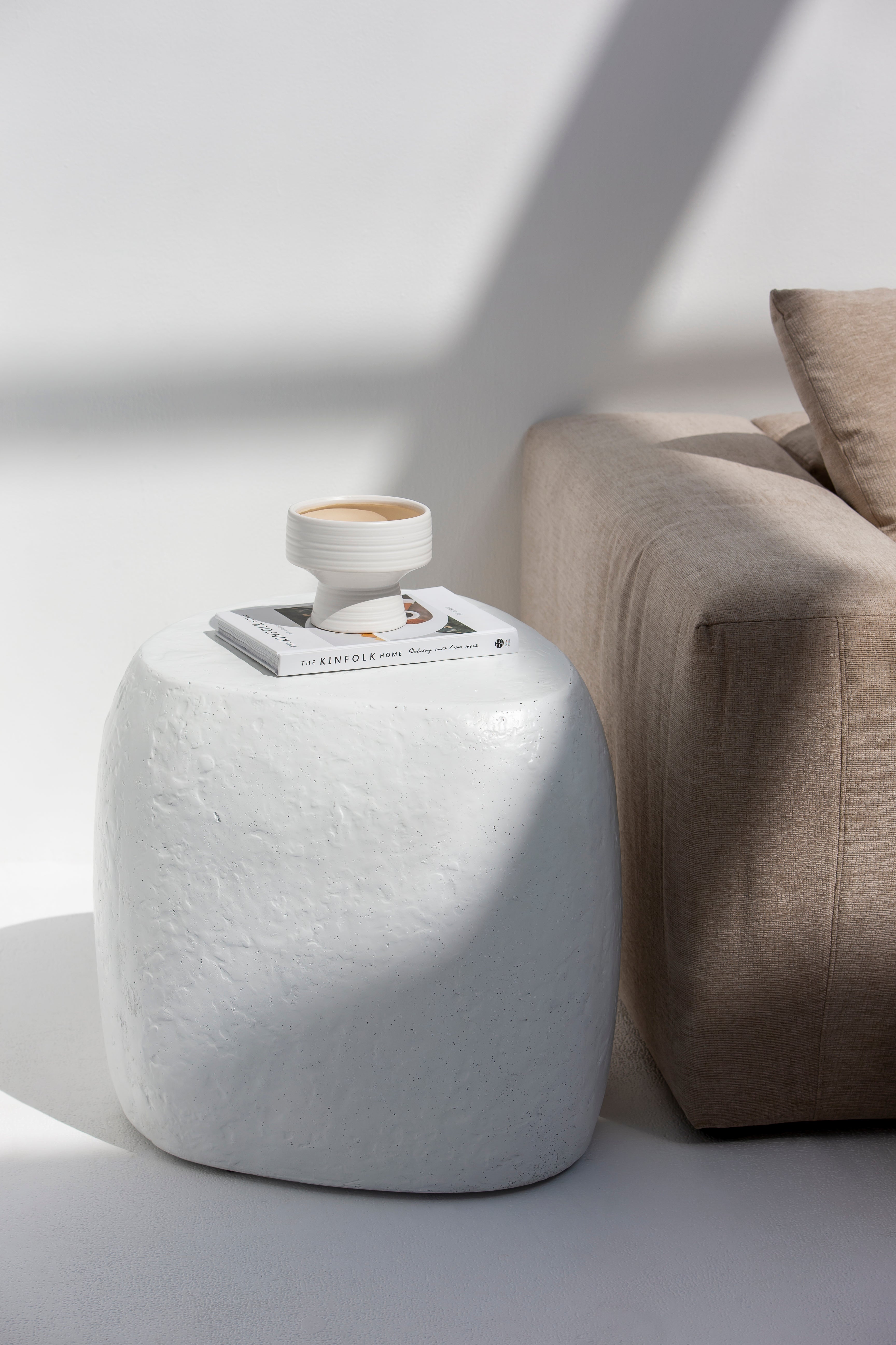 Sandra White Concrete Side Table