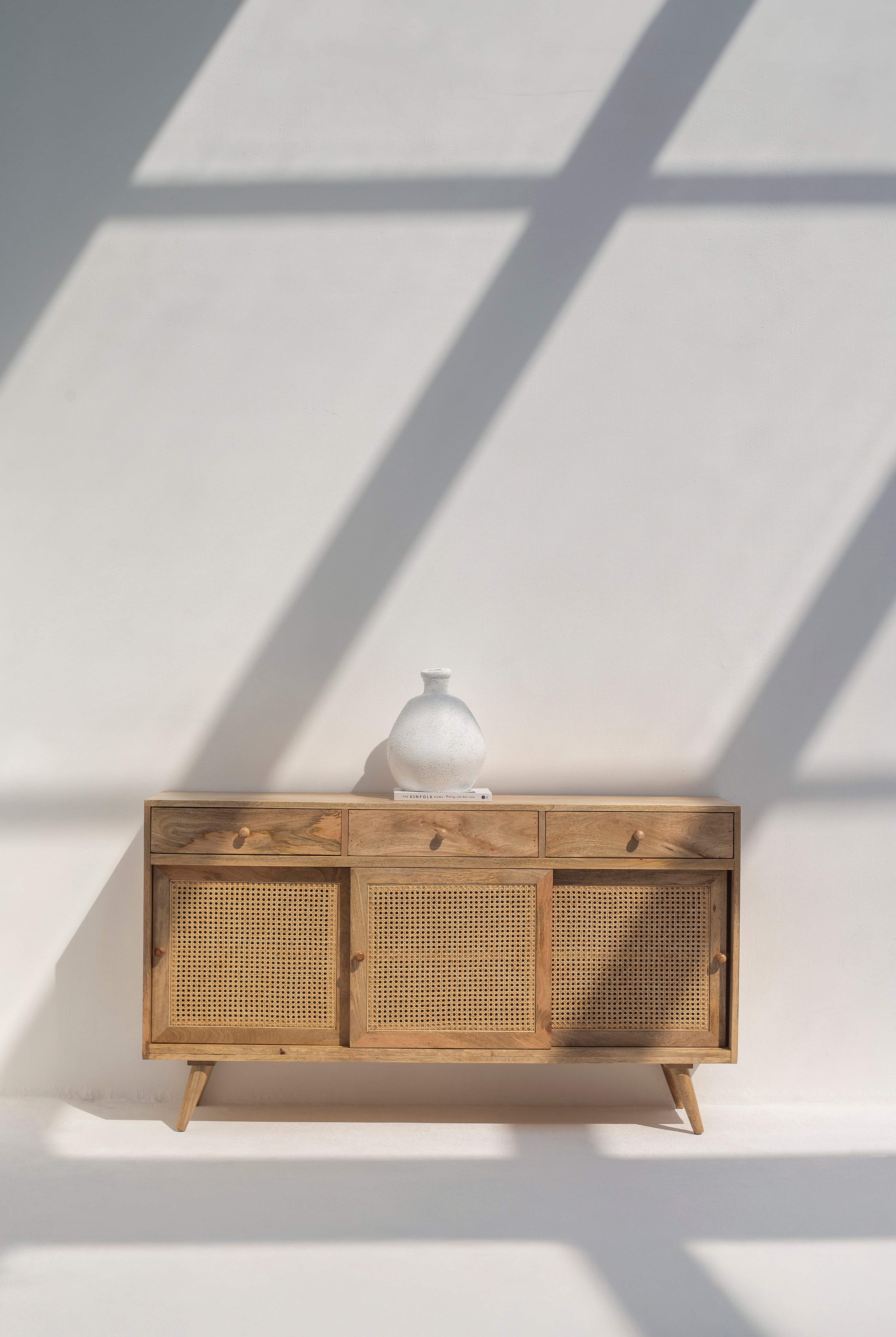 Monroe Rattan 3 Doors Sideboard