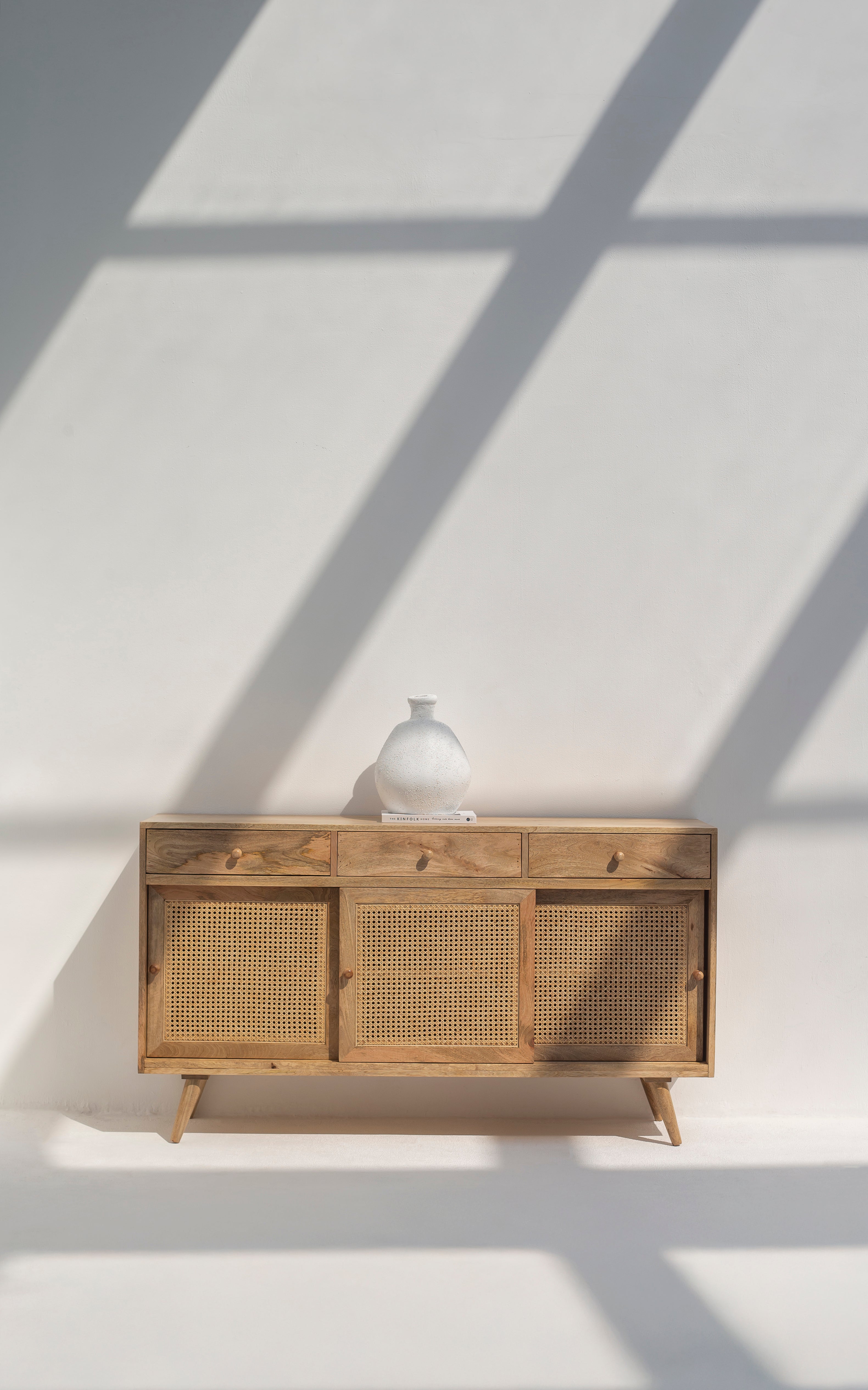 Monroe Rattan 3 Doors Sideboard