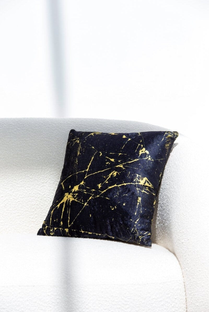 Black & Gold Velvet Cushion Cover (40x40 CM)