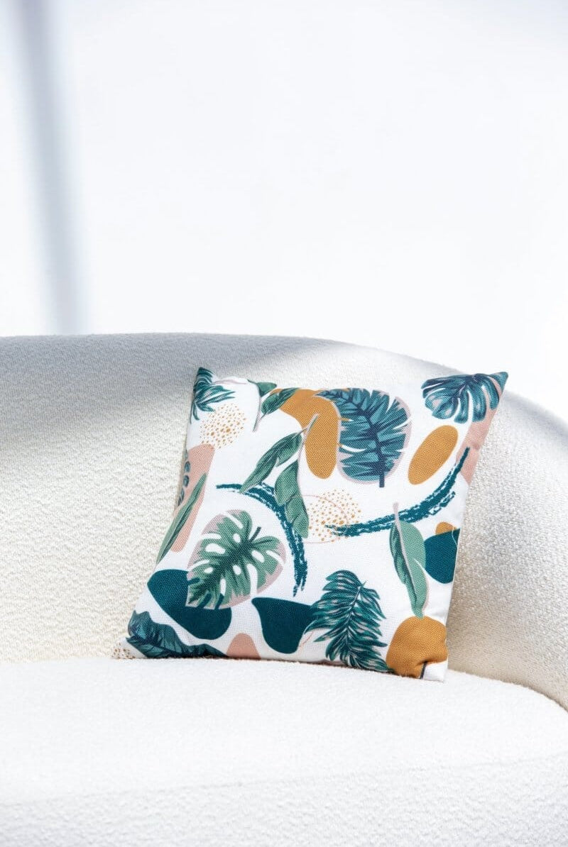 Natural Leaves Polyester Cushion Cover (40x40 CM)