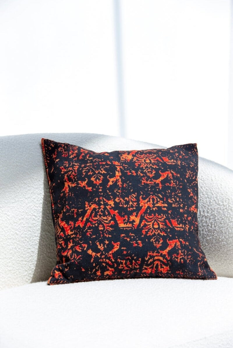 Firey Black Polyester Cushion Cover (45x45 CM) Cushion -- Cushion Cover