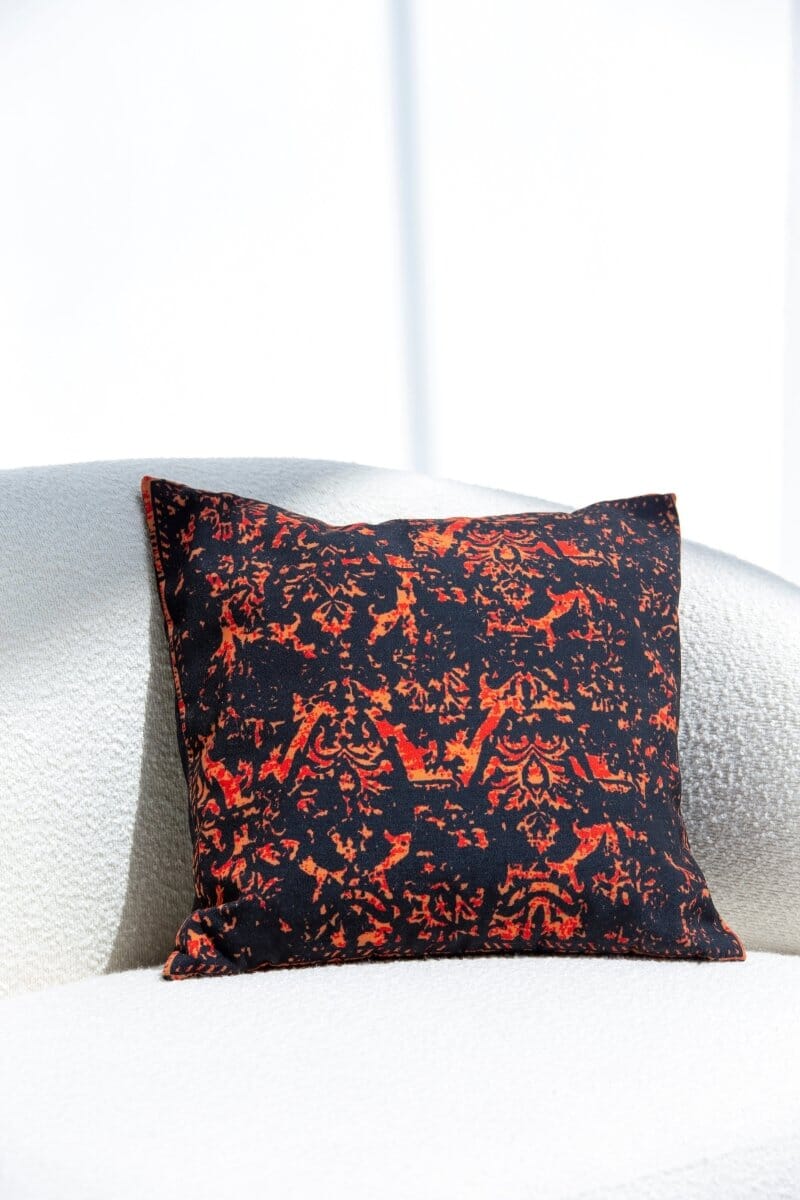 Firey Black Polyester Cushion Cover (45x45 CM) Cushion -- Cushion Cover