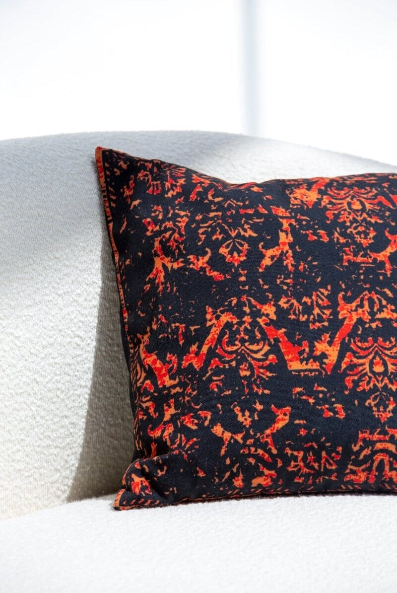 Firey Black Polyester Cushion Cover (45x45 CM) Cushion -- Cushion Cover