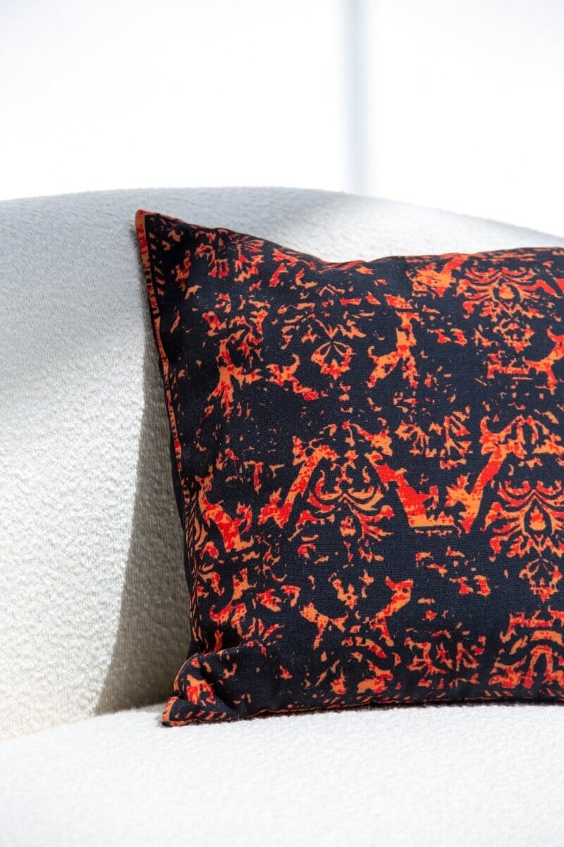 Firey Black Polyester Cushion Cover (45x45 CM) Cushion -- Cushion Cover