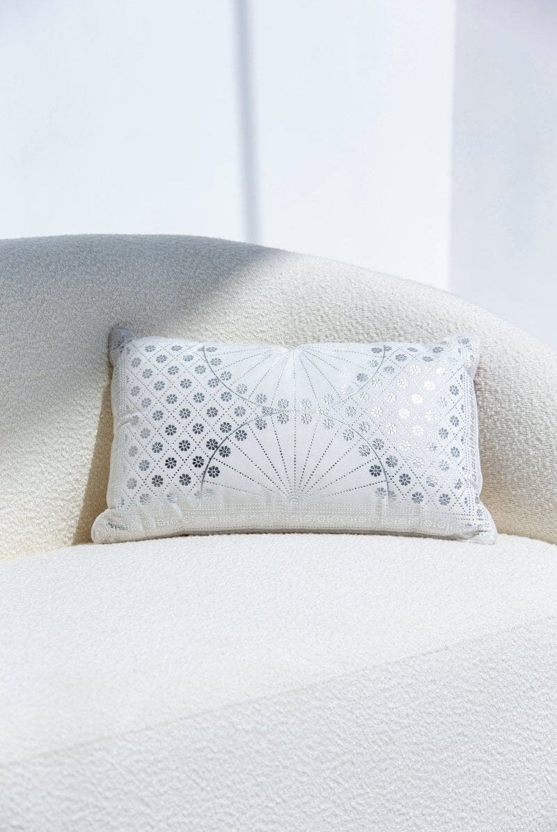 Metallic Florals Cushion With Filler (30x50 CM) Cushion -- Cushion With Filler